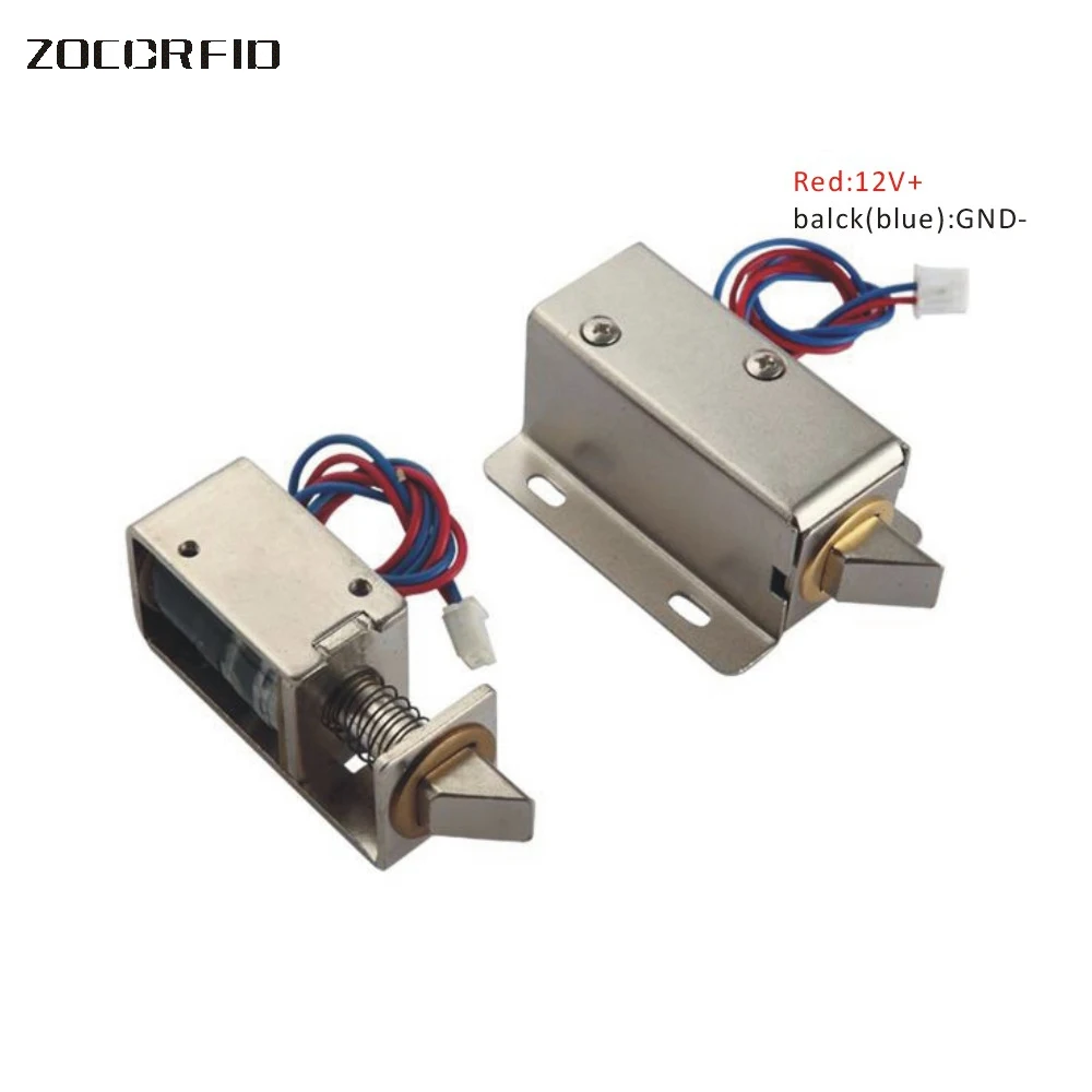 DC 0.8A Metal Electric Magnetic Lock Solenoid Door Storage Cabinet Bolt Drawer File Electronic Lock Access Control Accessorie