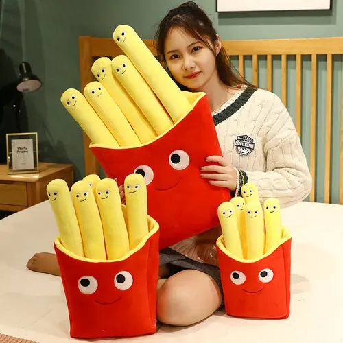 사랑스러운 프렌치 프라이 봉제 인형, 만화 실제 생활 음식 베개, 부드러운 인형, 생일 선물, 30-50cm 