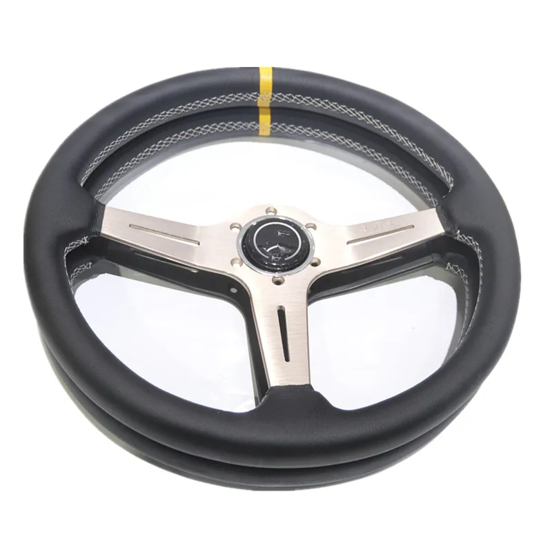 Spsld Refitting Racing 15 inch 360mm Flat Drift Steering Wheel /  Leather steering wheel