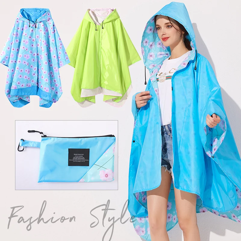 Fashion Adult Double Layer Two Sided Cloak Raincoat Windbreaker For Men And Women Couples Cloak Coat Loose Plus Size To Prevent