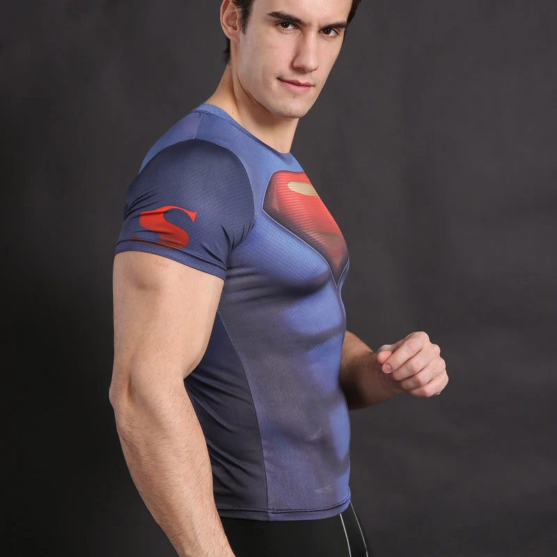 2021 3D Printed T shirts Men Compression Shirt Cosplay Costume Gothic Pattern Sports Quick Dry Fitness Short Sleeve Tops Male