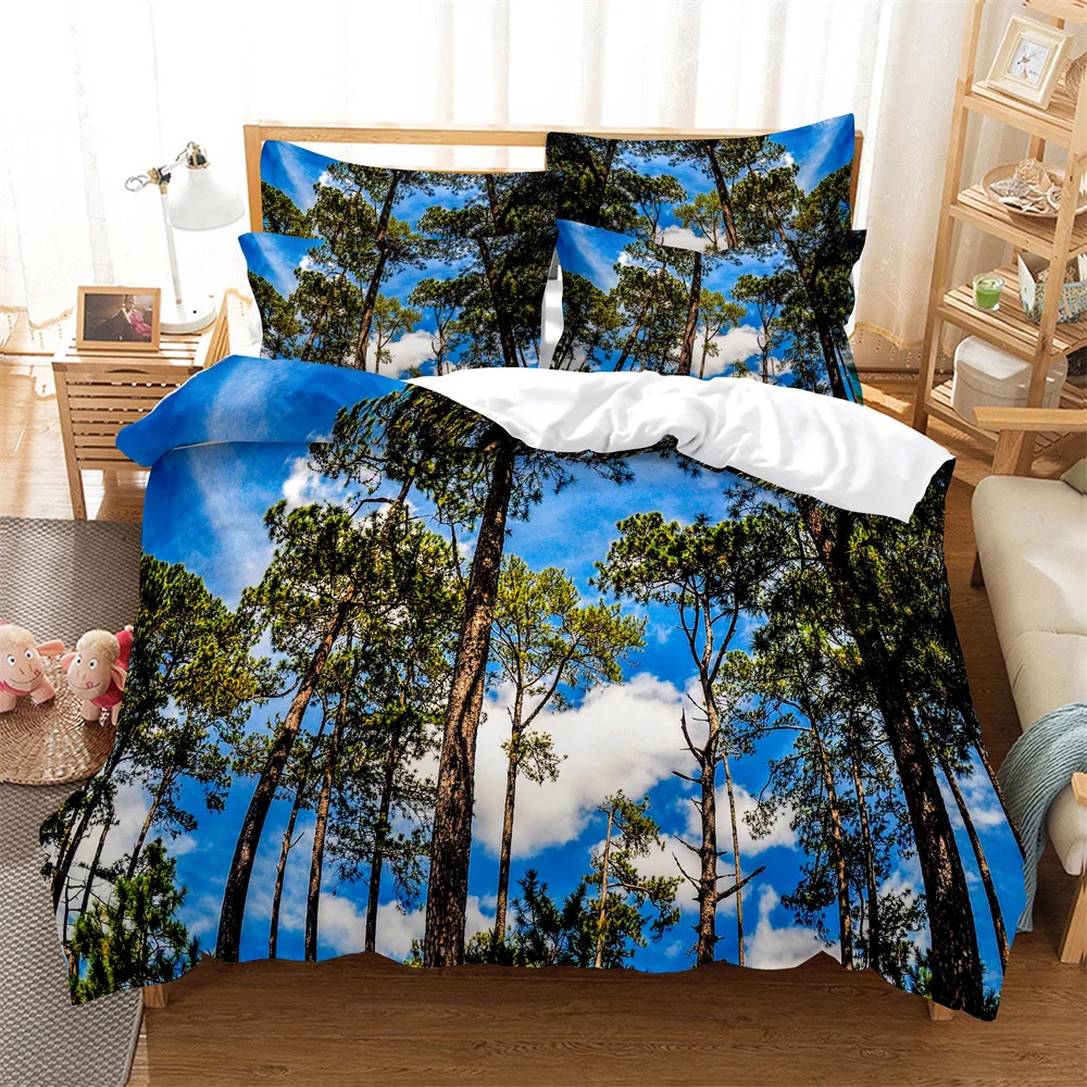 

Tree 3D Digital Bedding Sets Home Bedclothes Super King Cover Pillowcase Comforter Textiles Bedding Set bed cover set