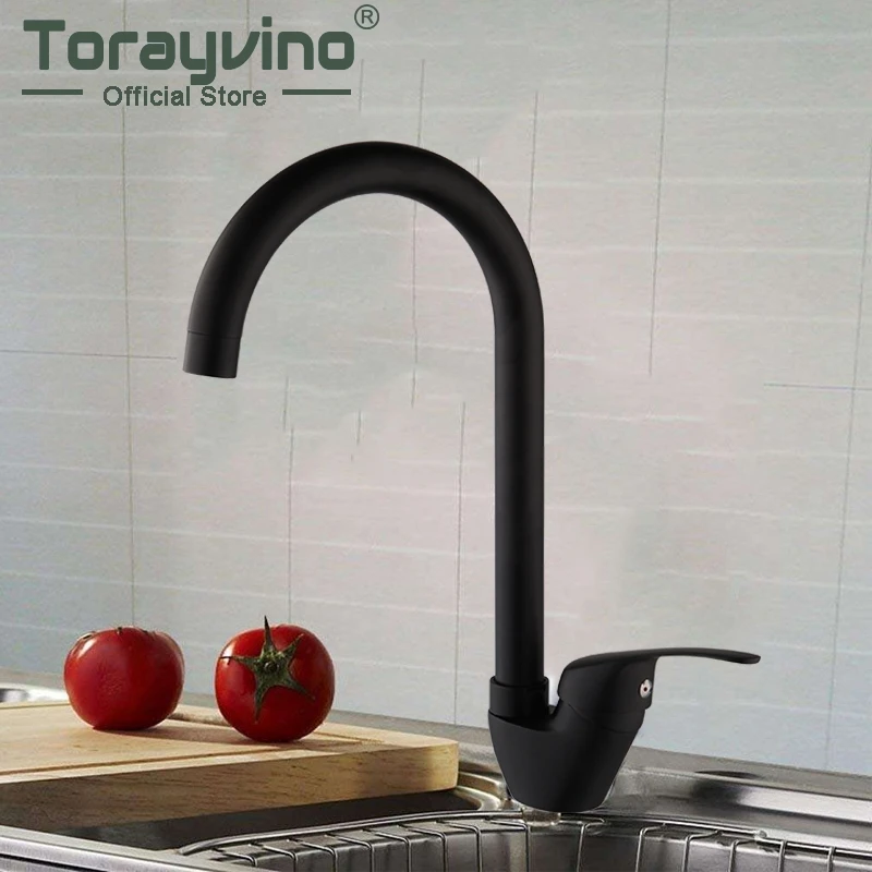 

kitchen faucets Matte Black brass Rotate faucet rubinetto cucina Deck Mount Taps hot & cold Mixer Good Quality faucet kitchen