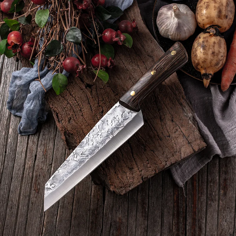 Forging Japanese Full Tang Handle Knife Handmade Steel Kitchen Boning Knives Chef Slicing Knife Santoku Cleaver Cutter view 6