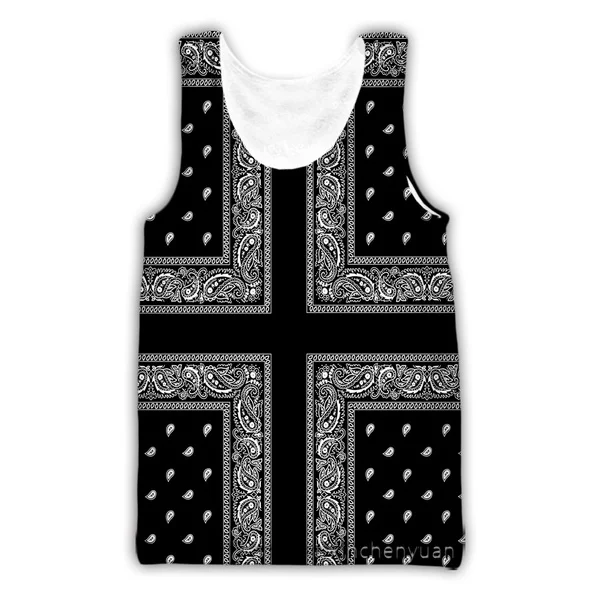 Blood Gang Bandana 3D Print Causal Clothing New Fashion Men Women Vest Size S-5XL mesh top