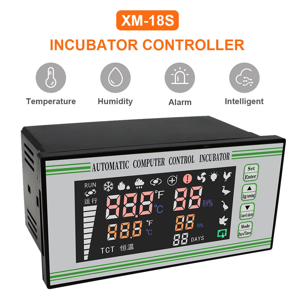 Incubatore di Controllo del Termostato Completamente Automatico E Multifunzionale Uovo di Gallina Incubatrice Sistema di Controllo Xm-18S