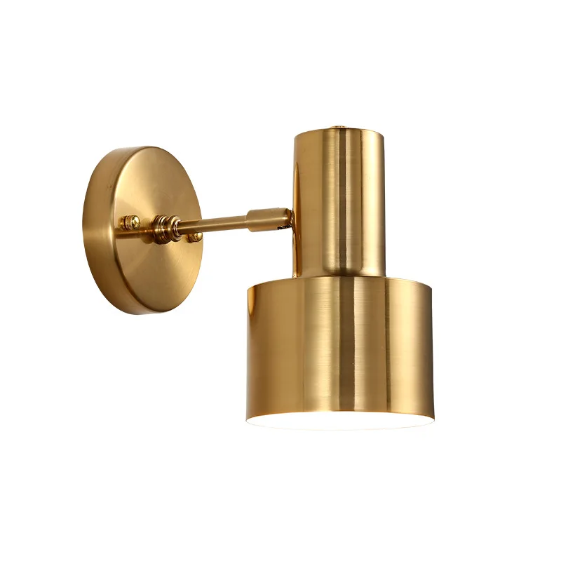 

Nordic bedroom bedside wall lamp gold creative minimalist modern living room aisle bathroom wall lamp E27 WJ10706