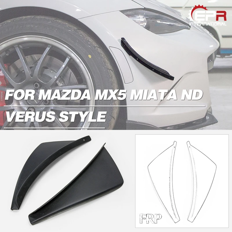 For MX5 FRP Fiber Glass Front Bumper Canard Veru Style FIberglass ND VE Side Splitter Kit Car Accessories For Mazda Miata ND