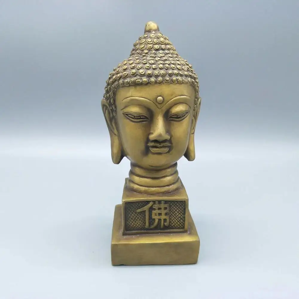 

Kaiguang bronze ware bronze Buddha head bronze Buddha seal Buddhist bronze Buddha craft decoration