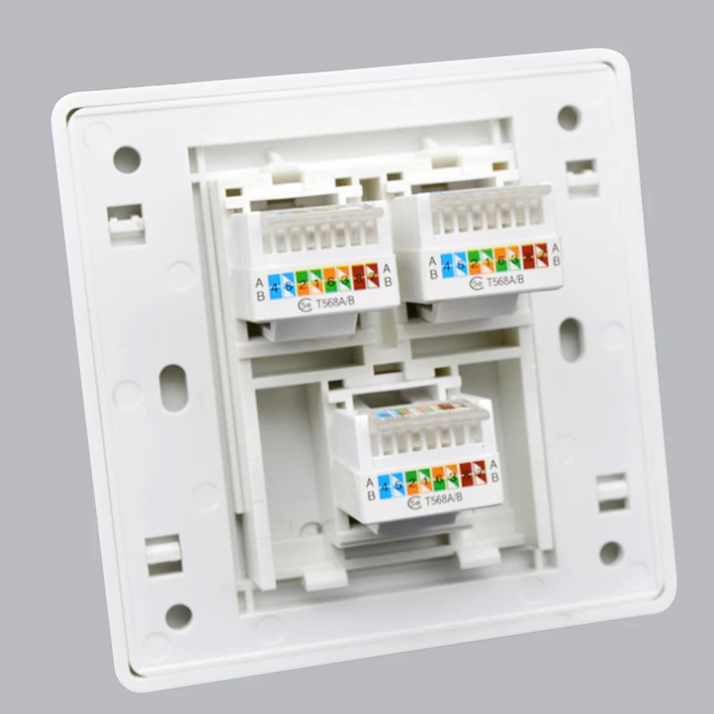 86x86 Typ RJ45 CAT5E Gniazdo sieciowe Panel Kabel Interfejs Gniazdko Gniazdo ścienne
