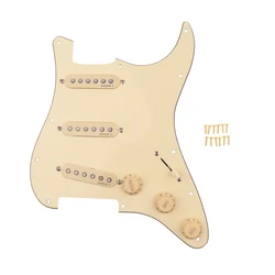 Cream Yellow Single Coiled Alnico V Pickguard For  Electric Guitar