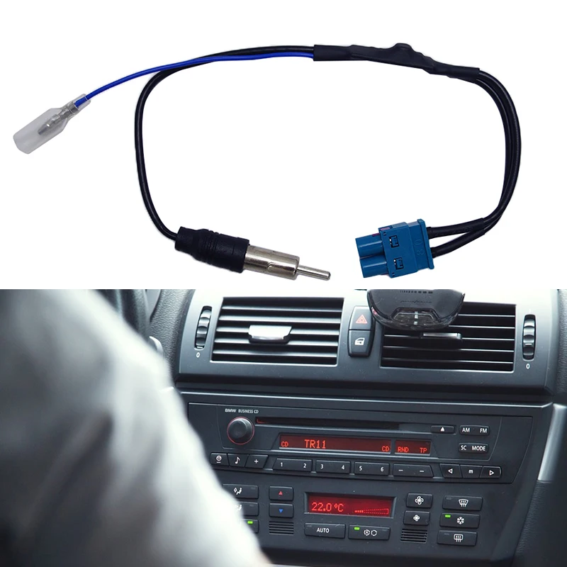 Car AM/FM Radio Antenna Adapter Dual FAKRA Aerial Adaptor Signal Amplifier Booster Cable for Audi for BMW for vw Golf Passat