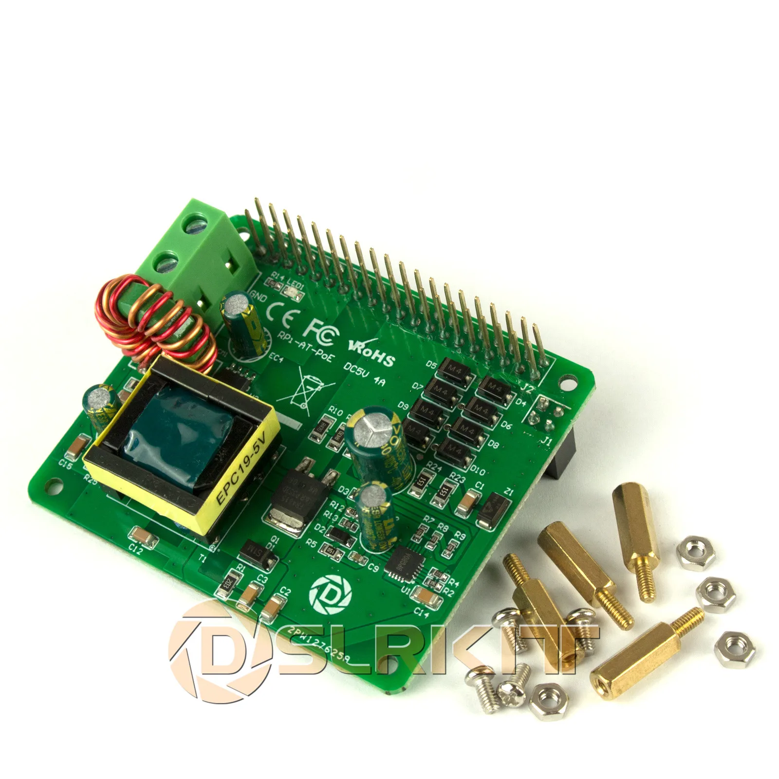 

DSLRKIT 5V 3A 4A PoE HAT Raspberry Pi 4 4B 3B + 3B Plus 802.3at PoE + Power Over Ethernet