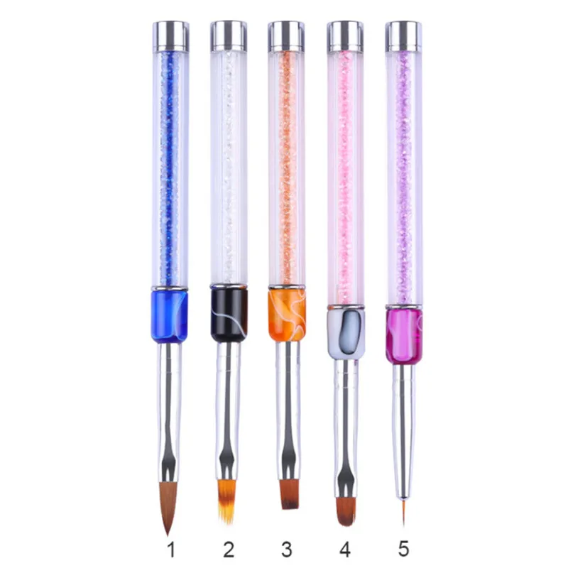 UV Gel Brush Liner Painting Pen Acrylic Drawing for Nails Gradient Rhinestone Handle Nail Art Tool#G-B183