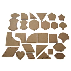 1 Set 54PCS Mixed Quilt Templates Acrylic DIY Tools For Patchwork Quilter Must Have Tool Transparent BOBO F019#
