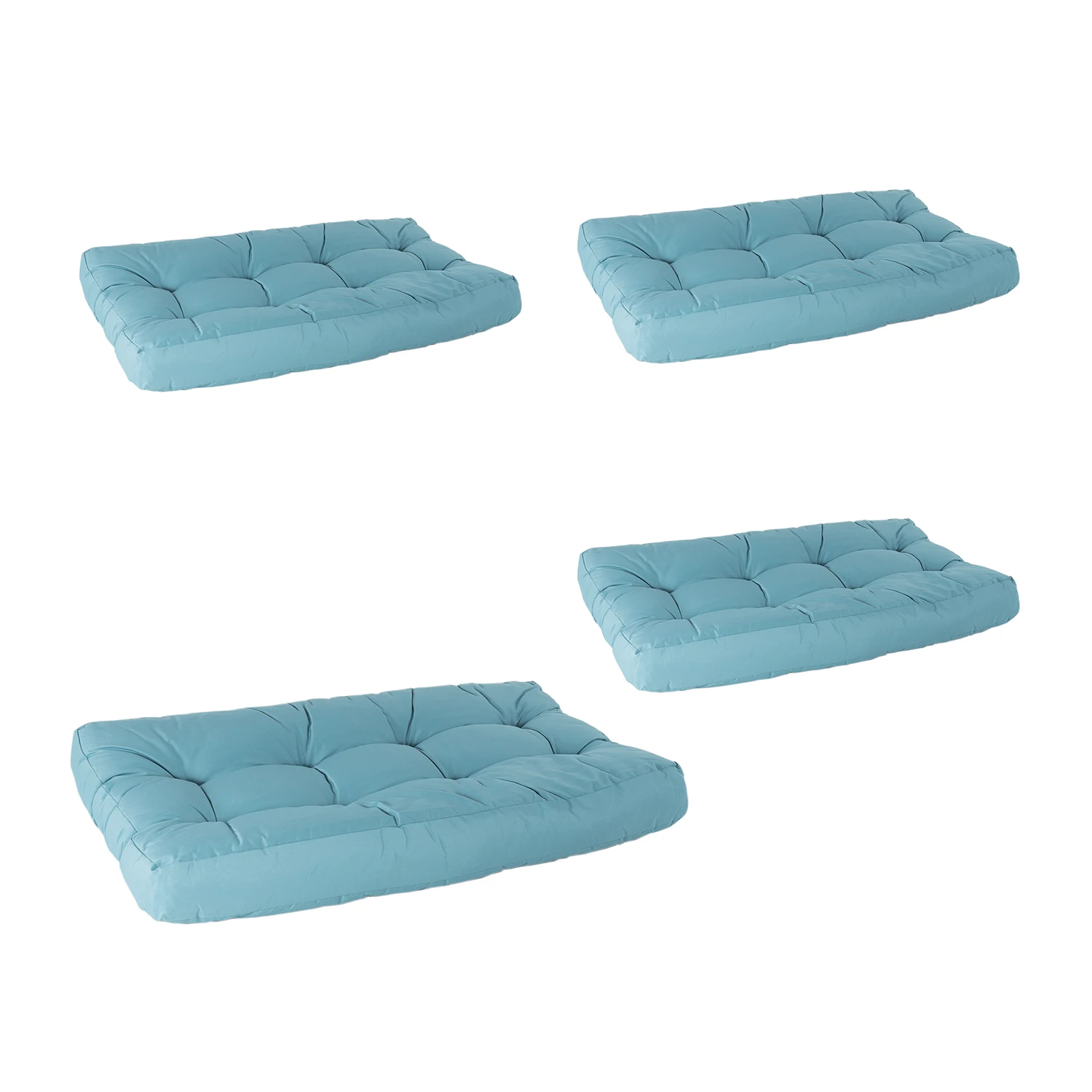 4 Pack seat cushions for pallet | Size: 80x120x16 cm | Turquoise Color | Water repellent, outdoor cushions, garden cushion, outdoor pillows, pallet sofas, pallet cushions