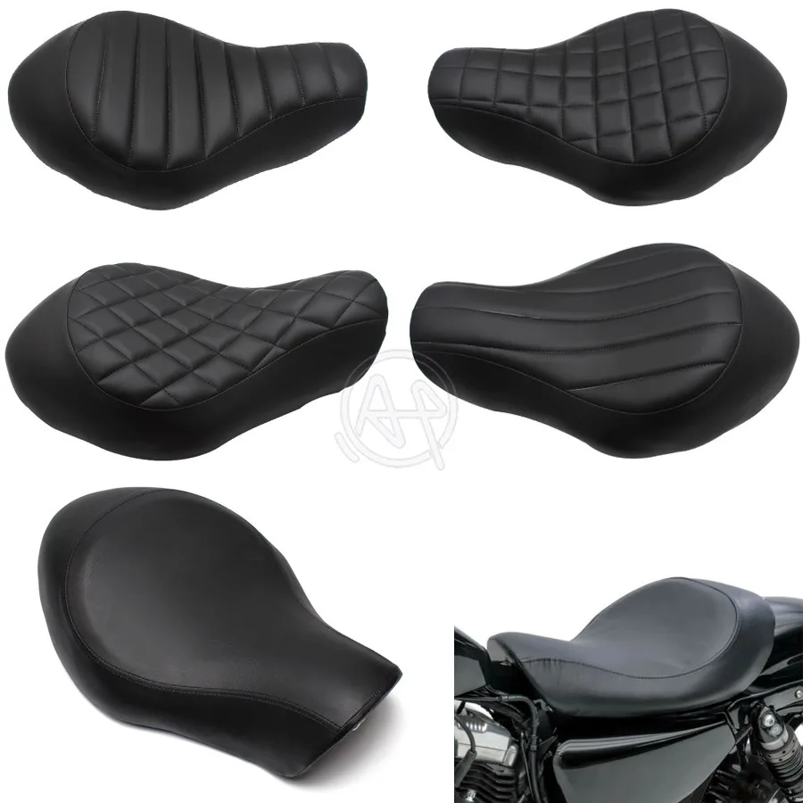 Motorcycle PU Leather Rider Solo Driver Seat Cushion Pad For Harley Davidson Sportster Forty Eight XL 1200 883 72 48