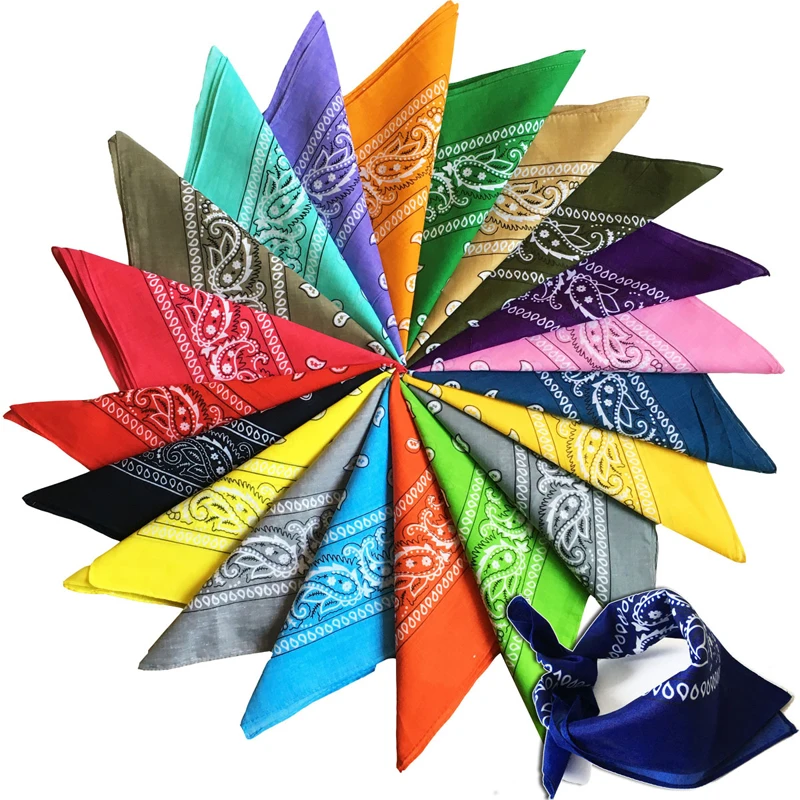 Pañuelo cuadrado de algodón para hombre y mujer, Bandanas de Hip-hop con diseño de flor de anacardo, para cabeza y cuello, 55x55cm, 2020