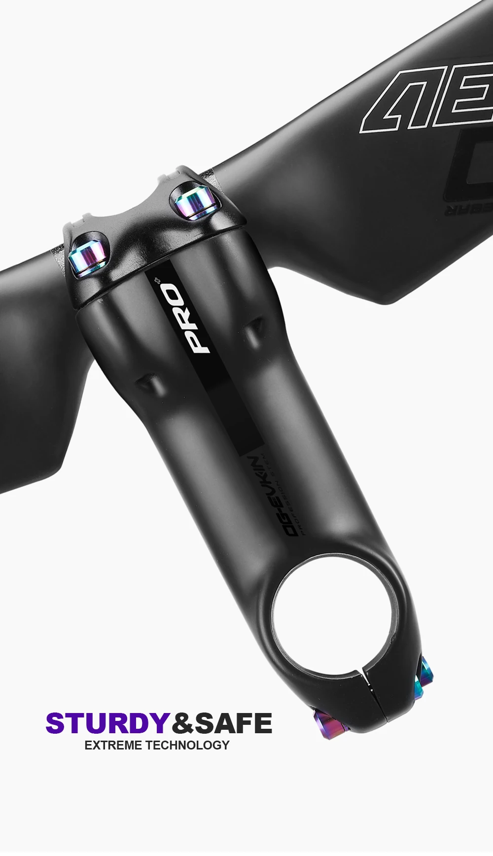 OG-EVKIN BS-004 Pro+ Carbon-Vorbau 10 Grad 31,8 mm Titan Rennrad-Vorbau Positiv und Negativ MTB Fahrradteile – Detail 4
