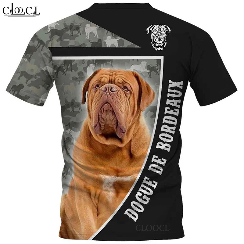 CLOOCL 2021 Dogue De Bordeaux Camo T Shirt Summer Men Women 3D Print Hip Hop Tops Round Neck T-shirt Pullover Drop Shipping