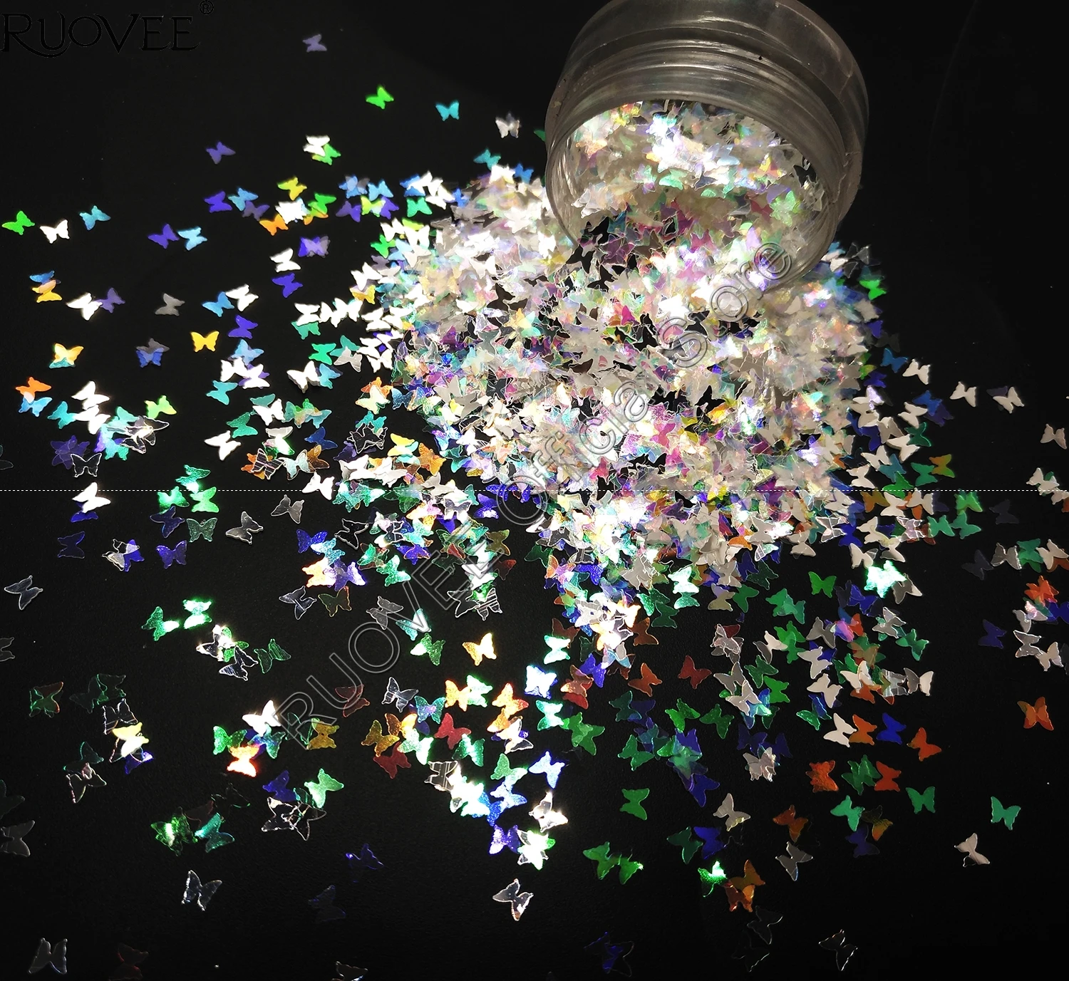 Yanardöner beyaz gümüş renkli işık tonu tırnak Glitter Mix kelebek şekli ile noel zanaat Facepaint makyaj Art Deco için