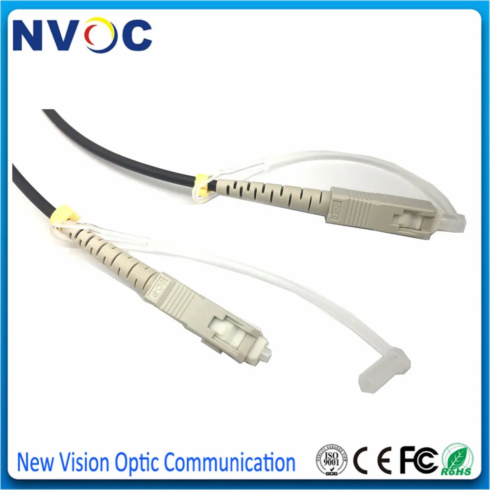 Imagem -02 - Núcleos 50 125 Refletores Jaqueta Preta Lszh 3.0 mm sc Refletor st fc 100 150 200m Fibras 2c Cabo de Remendo de Fibra Blindada sem Carretel mm