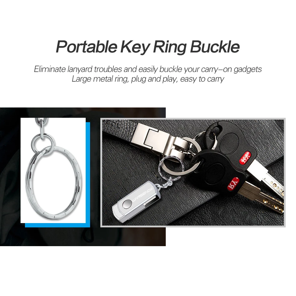 New USB 3.0 WANSENDA USB Flash Drive Rotation Pen Drive 256GB 64GB 32GB 16GB 8GB Pendrive USB 3.0 Flash Drive 256GB Memory Stick