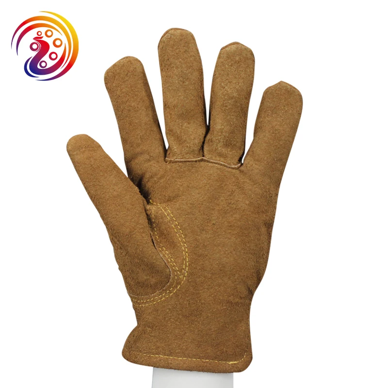 Winter Work Gloves Leather Thermal Cotton Lining Cow Split Working Glove