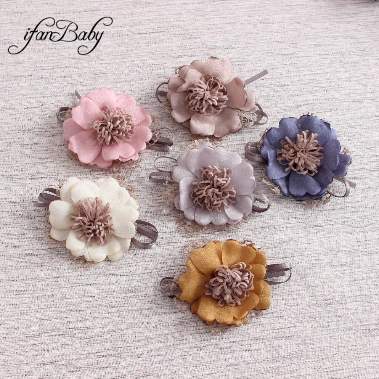 

Handmade Craft Flowers Baby Girl Flowers Burn Fabric Hair Flowers