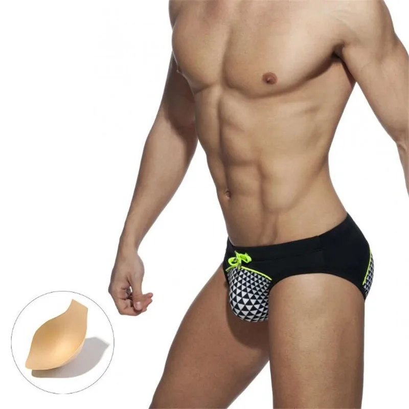 

2021 New Mens Printing Swimwear Summer Sexy Swimsuit Push Pad Briefs Surf Bikini Beach Shorts Swimming Trunks For Bathing Sunga