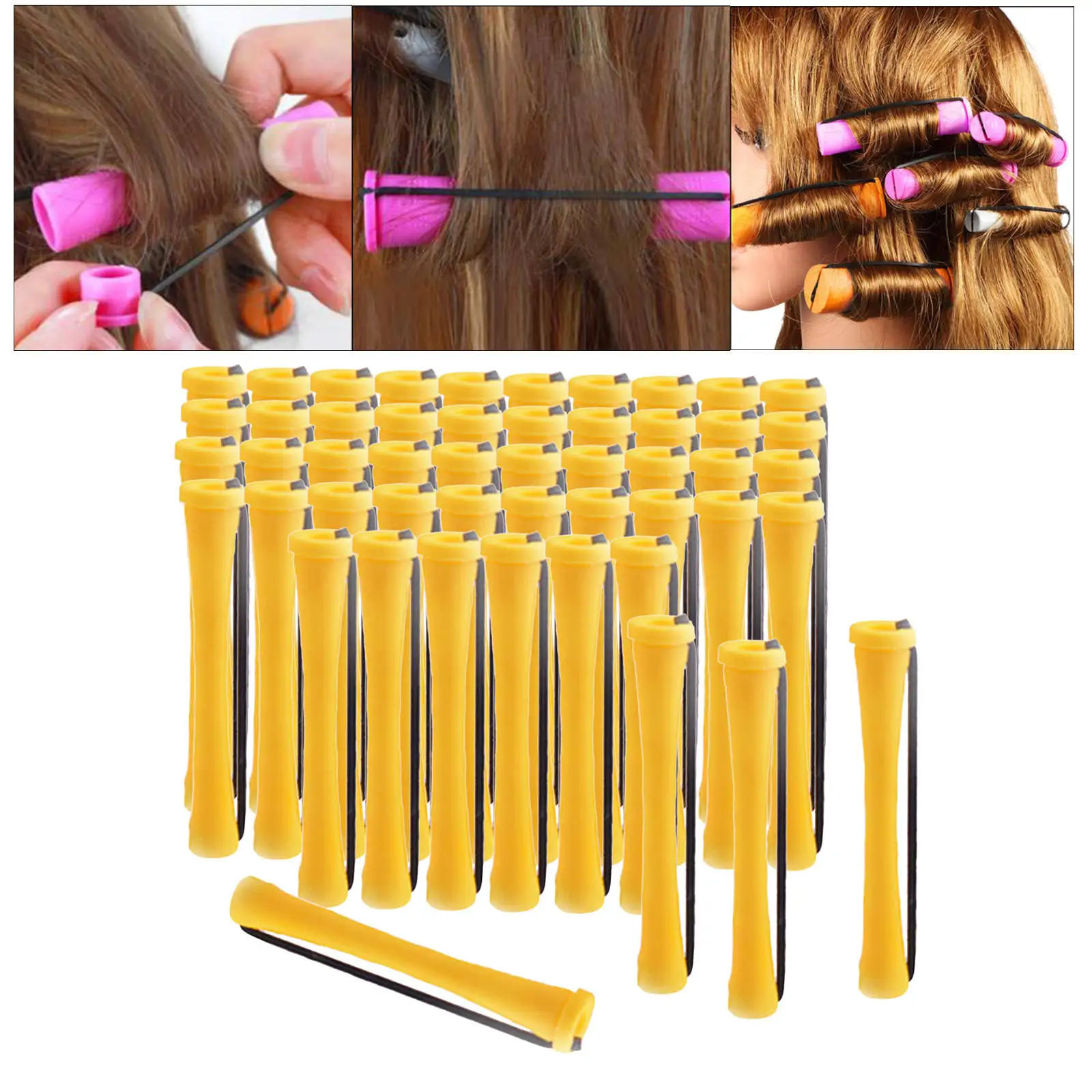 Curl Cold Wave Perm Rods Curling Hair Non-Slip Elastic Perming Curlers Set Hair Rollers Hair Cold Wave Rods for Long Short Hair