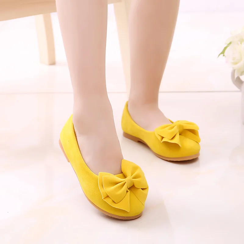 Princess Bow Kids Leather Shoes For Little Girls Lovely Dress Shose Big Children Shoes Baby 1 2 3 4 5 6 7 8 9 10 11 12 Years