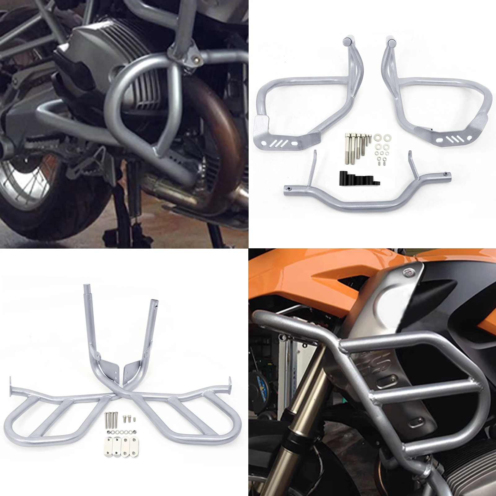 

For BMW R1200GS R1200 GS R 1200 GS 2004-2012 2011 Motorcycle Upper&Lower Engine Guard Crash Bar Bumper Stunt Cage Protection