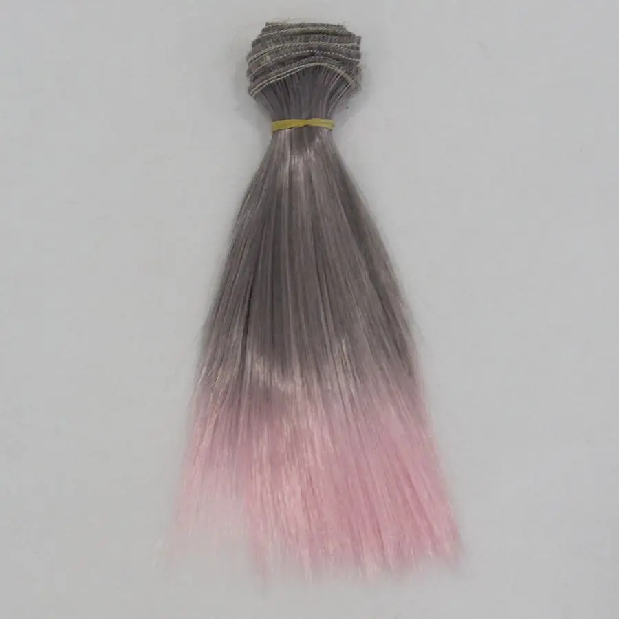 Bjd Pruik Accessoires 1 Stuk 15*100Cm Baby Haar 1/3 1/4 1/6 1/12 Natuurlijke Gradiënt Ramp Baby Hair Diy Regenboog Kleur Haar