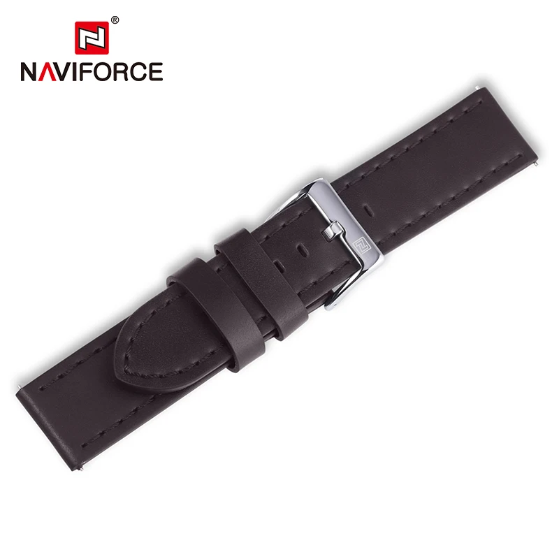 NAVIFORCE Genuine Leather Watchbands Replace Men 23mm High Quality Watch Wrist Strap Accessories Black Light Brown Belt Bracelet