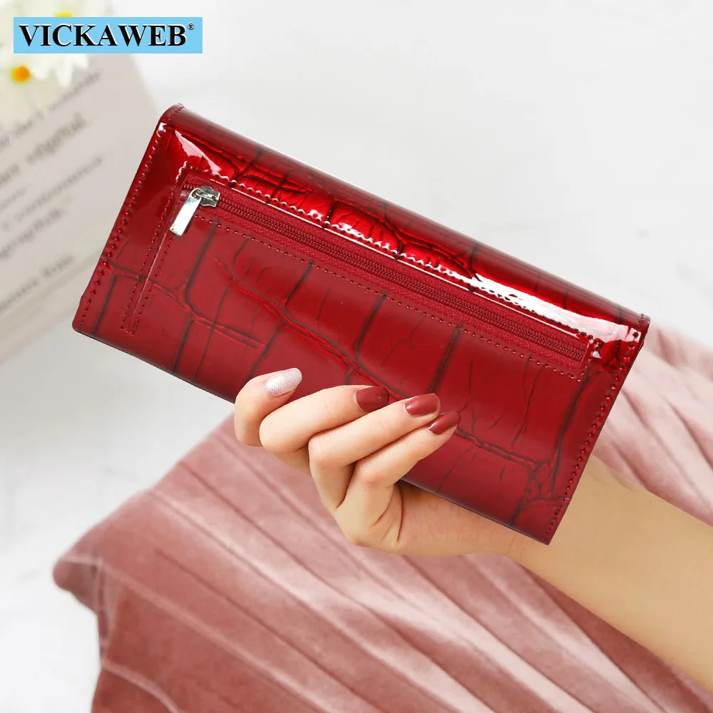 Free Gift Genuine Leather Women Wallet Magnetic Hasp Female Long Purse Ladies Coin Purses Fashion Wallets Women\'s Money Walet
