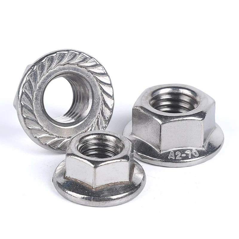 Stainless steel Fine thread Flange nut M6~M16 Lock nut DIN6923