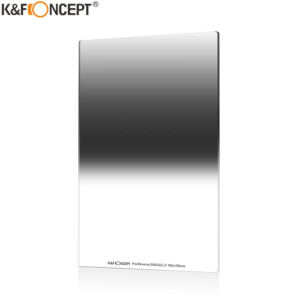 K&F Concept Reverse ND16 Square Graduated Grad Neutral Density Filter ND16 100*150*2.0mm Nano-Coating Waterproof with holder bag