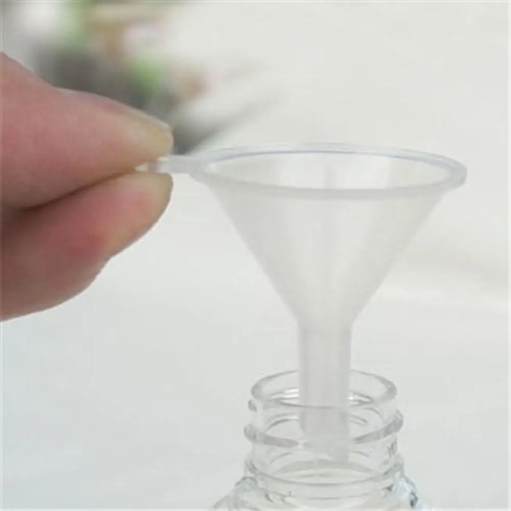 10PCS Clear Small Plastic Funnels For Perfume Diffuser Bottle Mini Liquid Oil Lab