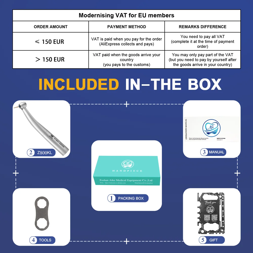 AI-Z800KL Suku Cadang Kartrid Gigi Handpiece Serat Optik Turbin Udara Kecepatan Tinggi Instrumen Alat Cepat Led