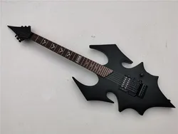 Factory custom unusual shape Bat body Electric Guitar with Rosewood Fretboard,Bat inlay,Black Hardware,offer customized