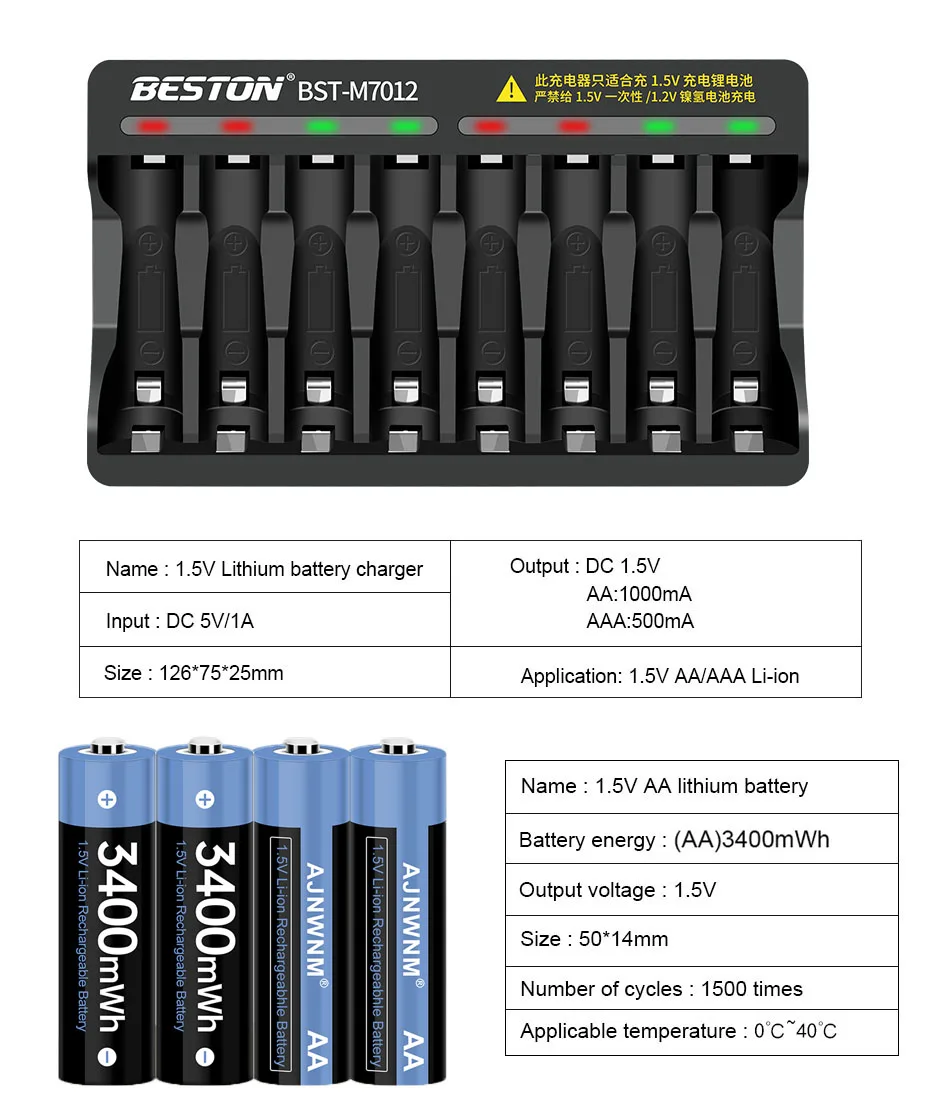 1.5V AA 3400mwh แบตเตอรี่ลิเธียมไอออน1.5V แบตเตอรี่นาฬิกาของเล่นแบตเตอรี่กล้องของเล่นรีโมทคอนโทรล MP3