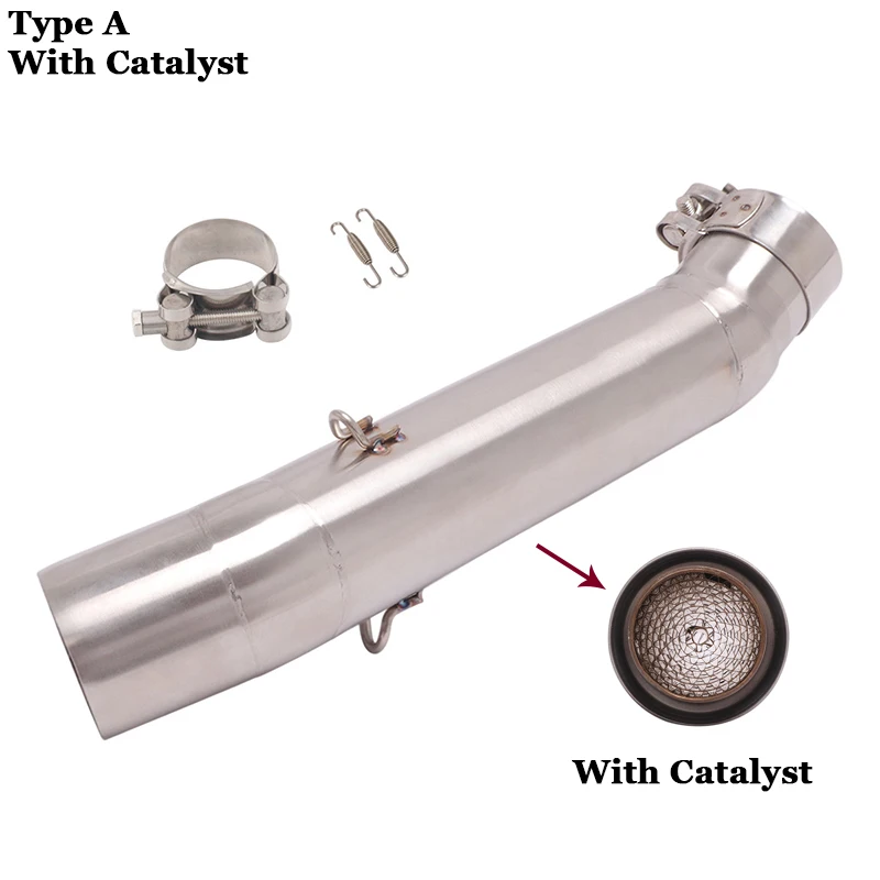 Motorcycle Escape Exhaust For VOGE 500DS 500R LX500DS LX500-A Modified 51mm interface Middle Link Pipe With Catalyst