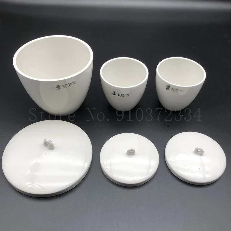 5pcs/lot High Temperature Resistant Ceramic Crucible with Cover Laboratory Porcelain Crucible