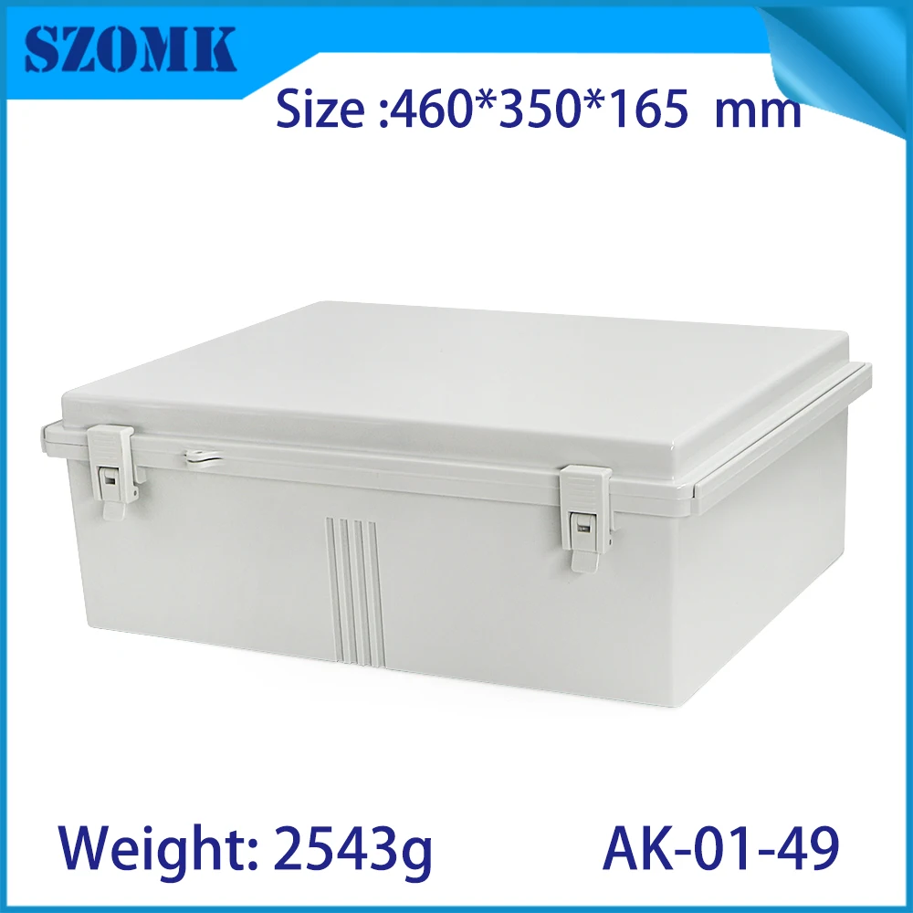 

460*350*165mm szomk high impact hinged waterproof enclosure abs plastic waterproof Instrument enclosure electronic junction Box