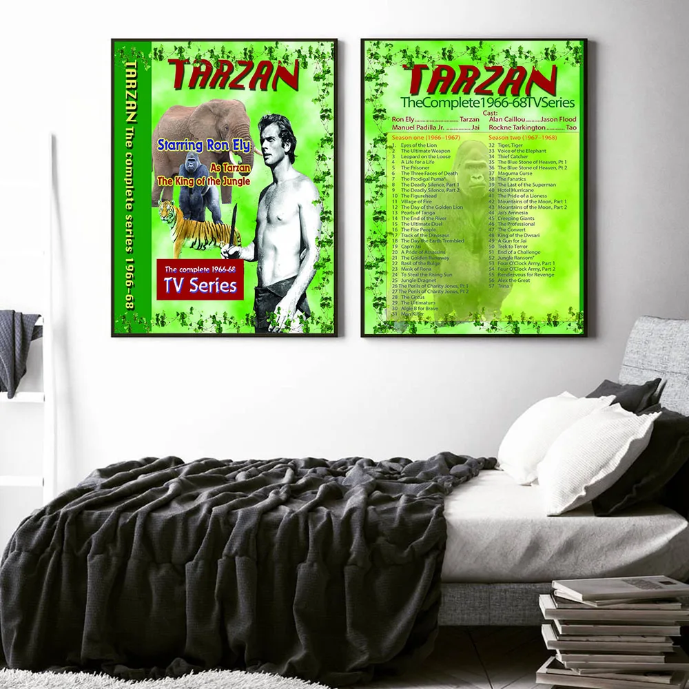 Tarzan Completed 1966-68 TV Series Posters On Cartoon Ape-man Animal Print Art Wall Canvas Painting Children's Room Decor