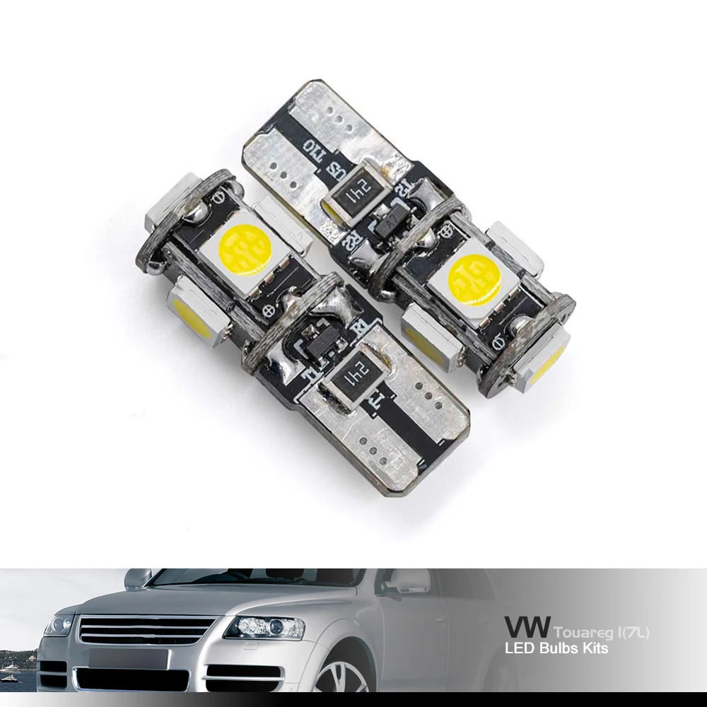 17Pcs Auto Interior LED Lights Bulb Kit Canbus Error Free For VW Touareg MK1 7L 02-10 Map Dome Trunk Footwell Glove Box Lamps