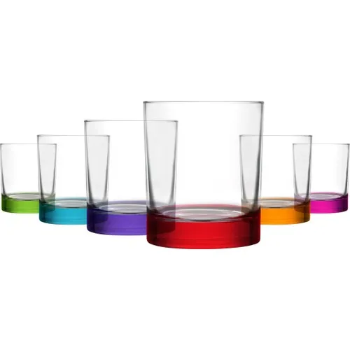 Lava Island-Color 6 Pcs Whisky Cup Glass Cups Water Wine Soft Drink Beverage Kitchen Decor Fruit Juice Set Cup glass