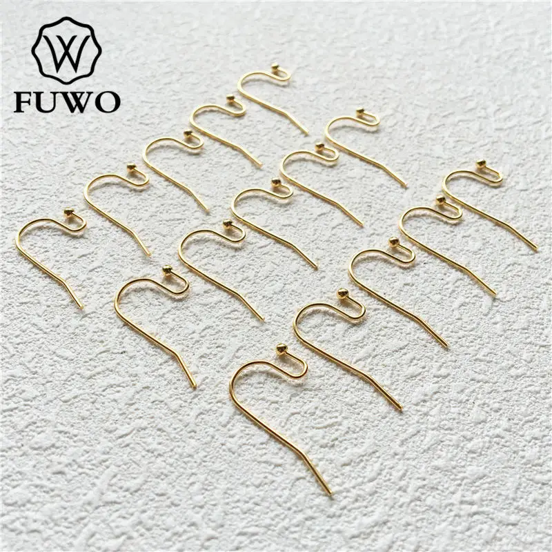 FUWO High Quality Brass Ball Head Earring Hooks With Gold Filled Anti Fading DIY Jewelry Making Accessories 100pcs/lot B010