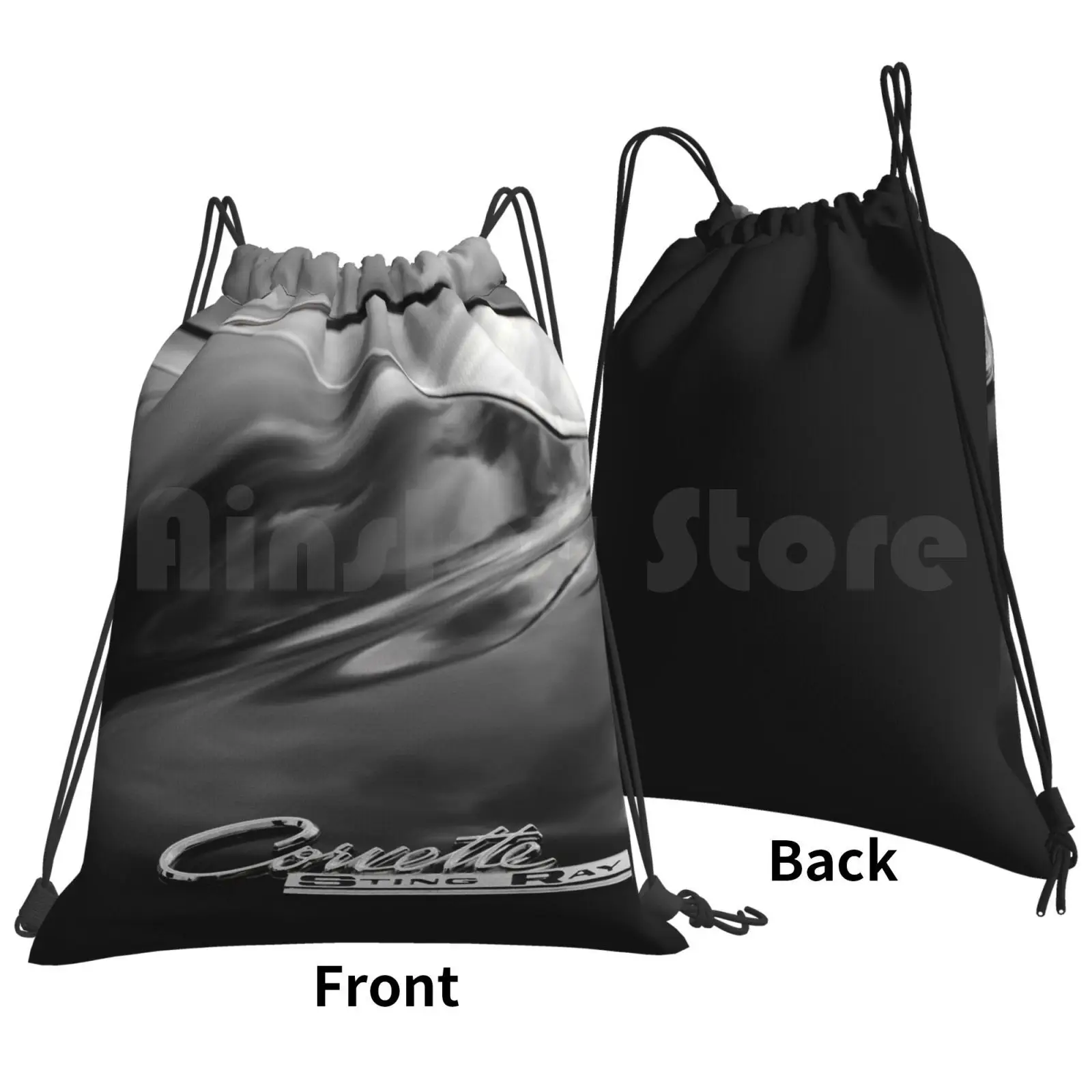 Split Window Backpack Drawstring Bag Riding Climbing Gym Bag 1963 Corvette Sting Ray Stingray Vette Classic